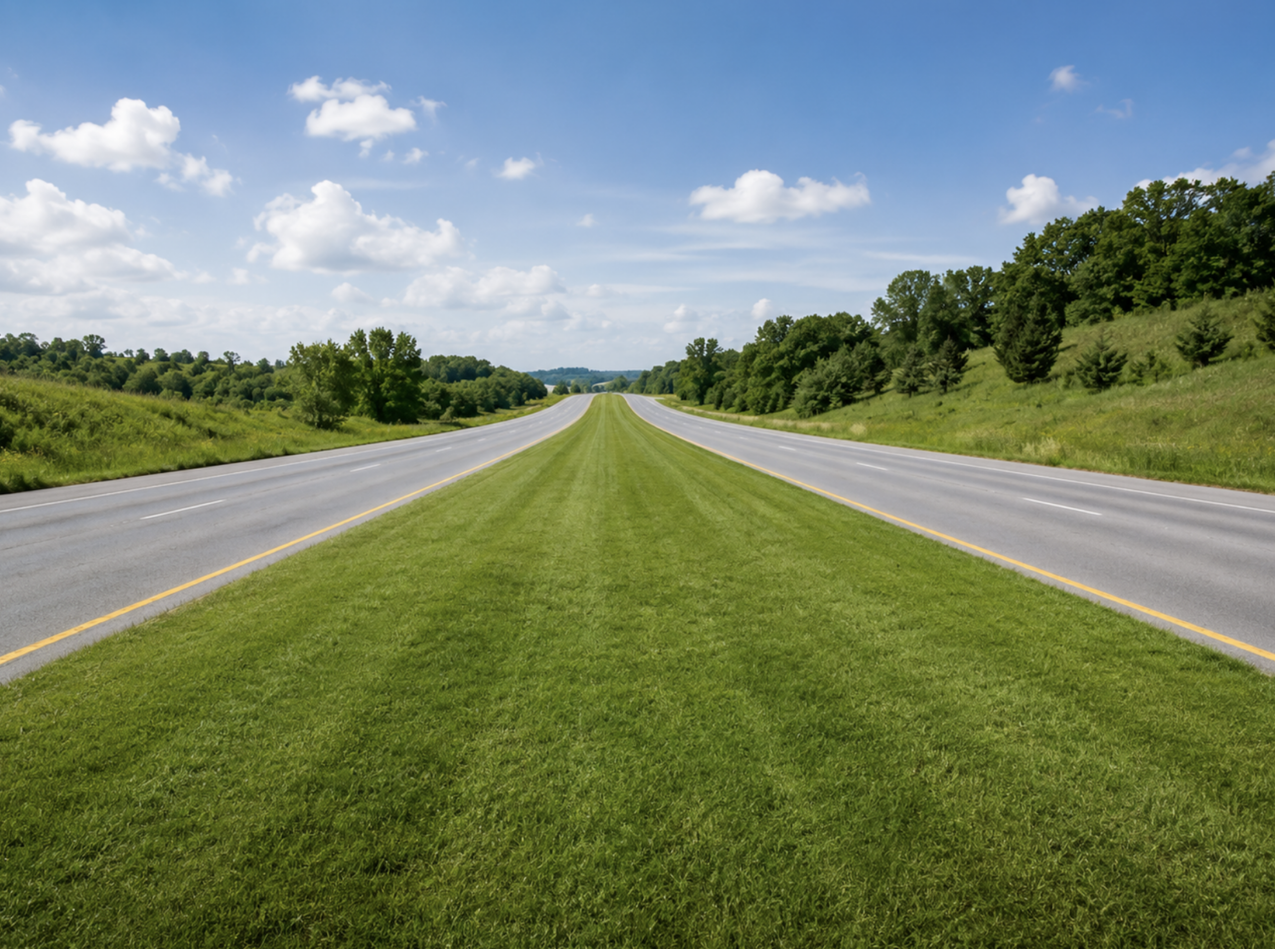 Road median mowing and vegetation control