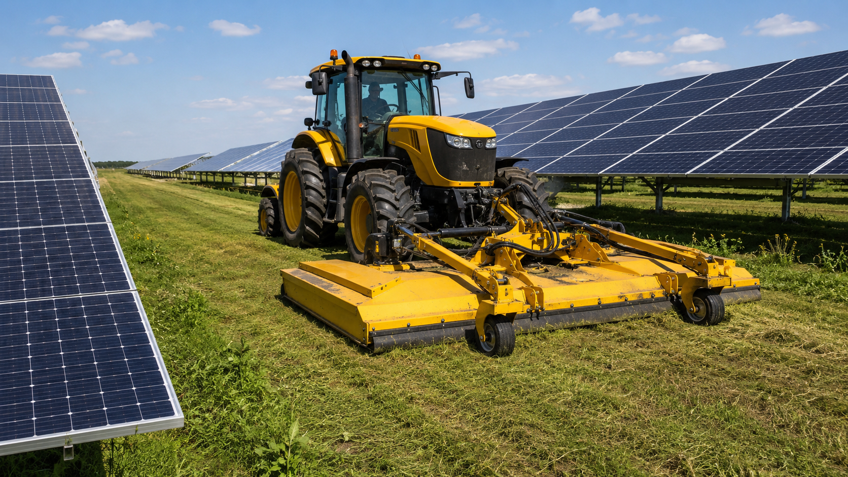 Solar field mowing